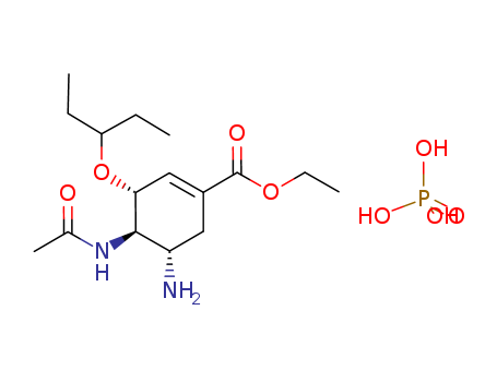 phosphenoperoxoic acid compound with ethyl (3R,4R,5S)-4-acetamido-5-amino-3-(pentan-3-yloxy)cyclohex-1-ene-1-carboxylate and dihydrogen (1:1:1)